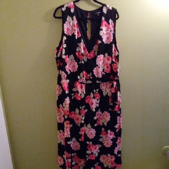 As U Wish Pants - Womans 2X As U Wish Pink Jumpsuit Sleeveless V-Neck Summery Wedding Business
